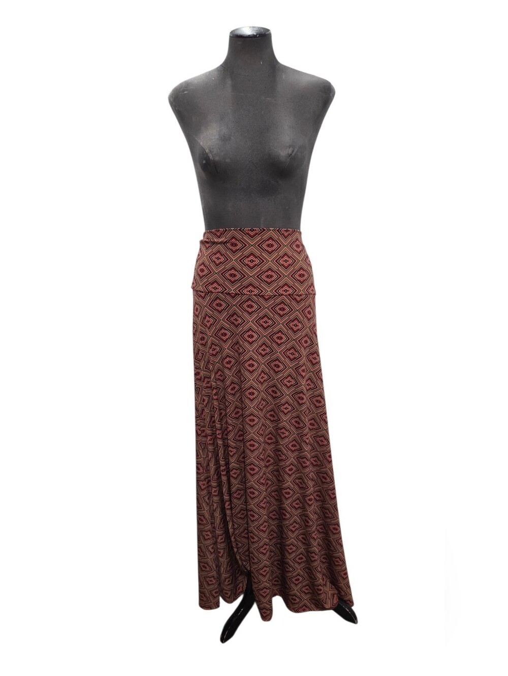 Lularoe Size Large Geometric Print Maxi Skirt Brown Pink Green Black NWT
